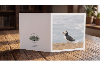Lone Puffin Skomer Greeting Card